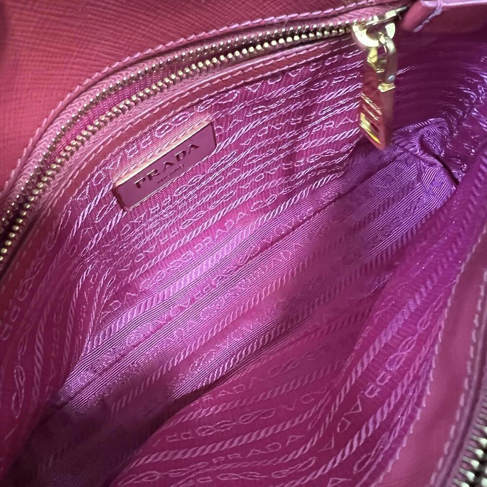 Prada Promenade Saffiano Lux Leather Crossbody Bag Small Red Gold Hardware - Picture 12 of 16